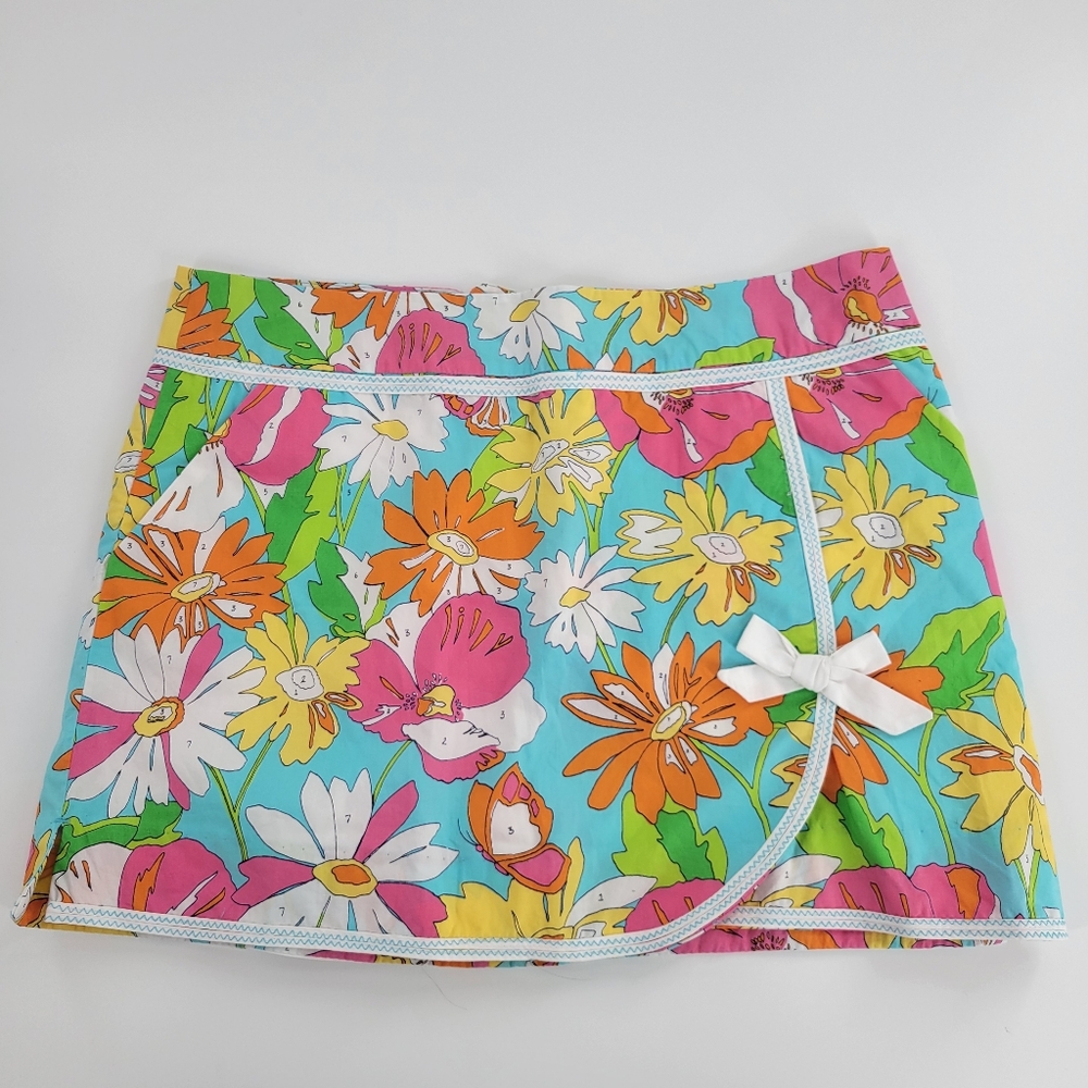 Lilly Pulitzer Multicolor Floral Skort - Aqua, Pink, Orange, Yellow, White